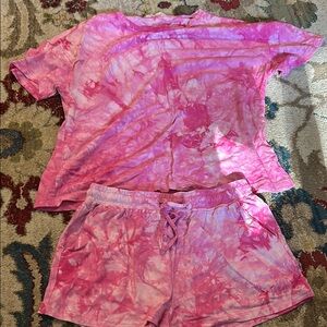 Pink Tie-Dye Women's Sleepwear Set